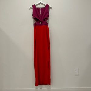 Maria Bianca Nero block colored gown. Size 2 fuschia and red